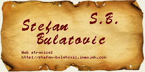 Stefan Bulatović vizit kartica